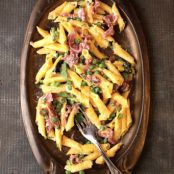 Garganelli with Peas and Prosciutto