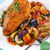 Meditteranean-Rubbed Chicken with Spring Ratatouille