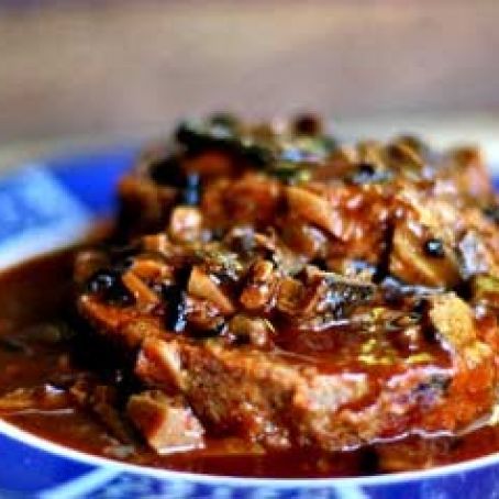 Tuscan Meatloaf with Mushroom Sauce