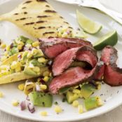 Chipotle-Marinated Flatiron Steak with Avocado-Corn Relish
