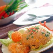Rice with Oyster Sauce and Prawns