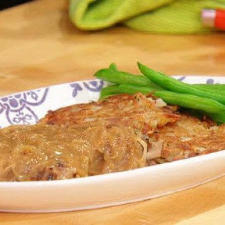 Pork Chops in Mulled Cider Brine with Onion Gravy