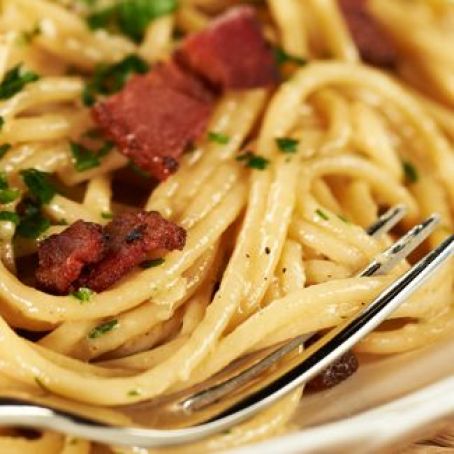 Pasta Carbonara with Hickory Smoked Bacon