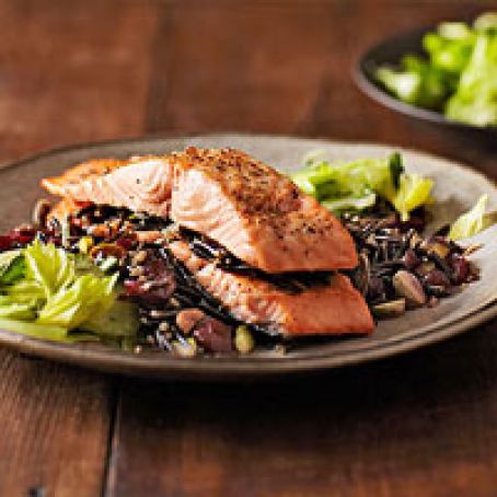 Salmon and Wild Rice Napoleon