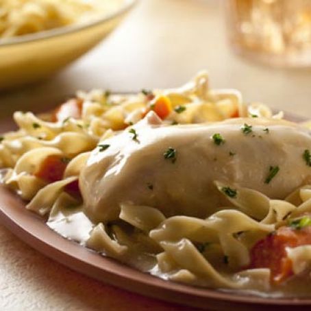 Slow Cooker Golden Chicken with Noodles