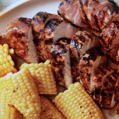 Pork Tenderloin, Grilled with Corn on the Cob