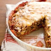 Crustless Tex-Mex Meatloaf Cheddar Pie