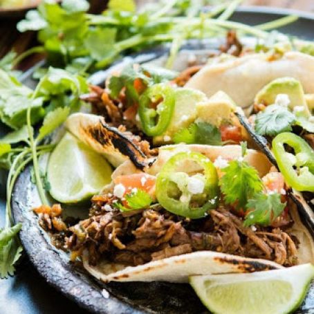 Poblano Braised Beef Tacos