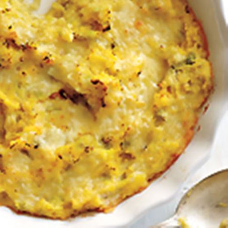 Cheddar and Leek Spoonbread