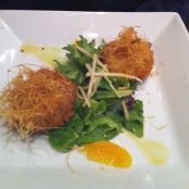 Crab Cakes and Baby Greens with Lemon Vinaigrette