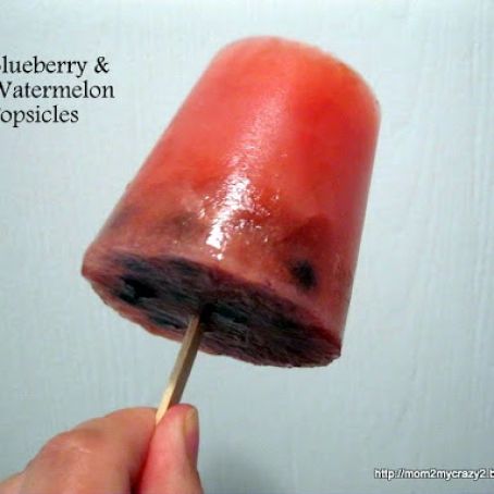 Blueberry and Watermelon Popsicles