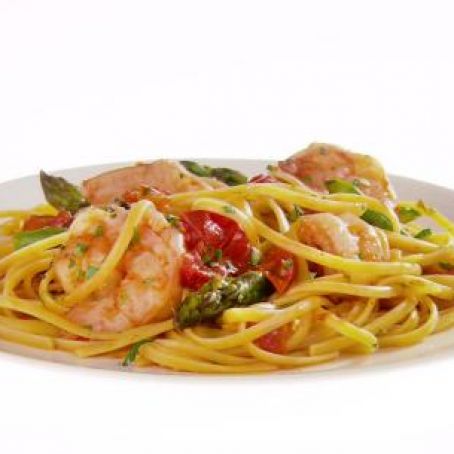 Linguine with Shrimp, Asparagus and Cherry Tomatoes