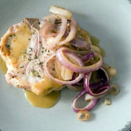 ROSEMARY GARLIC PORK LOIN CHOPS w/GRAVY