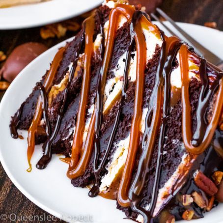 Chocolate Turtle Layer Cake