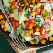 Thai-inspired Cucumber Salad with Roasted Spiced Chickpeas