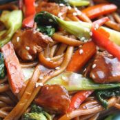 Slow cooker Chicken Lo Mein Noodles