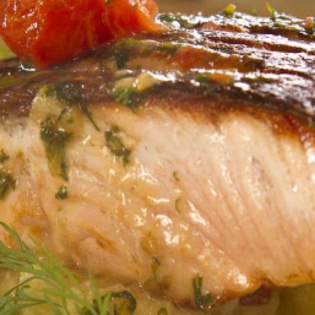 CRISPY SKIN SALMON WITH CRUSHED POTATOES
