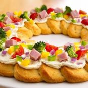 Ham and Veggie Crescent Wreath