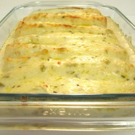 Green Chili White Chicken Enchiladas