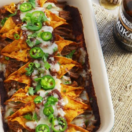 Slow Cooker Honey Chipotle Stout Enchildas