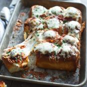 Cheesy Garlic Bread and Meatball Rolls 
