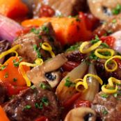 Braised Beef With Shallots And Mushrooms