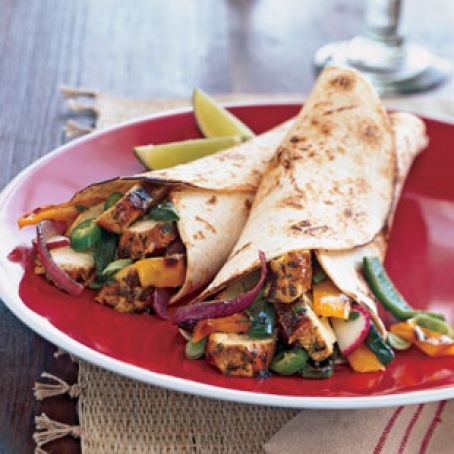 Cilantro-Lime Chicken Fajitas with Grilled Onions