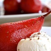 POACHED PEARS IN RED WINE SAUCE
