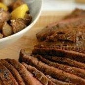 London Broil with Crispy Potatoes and Peppers