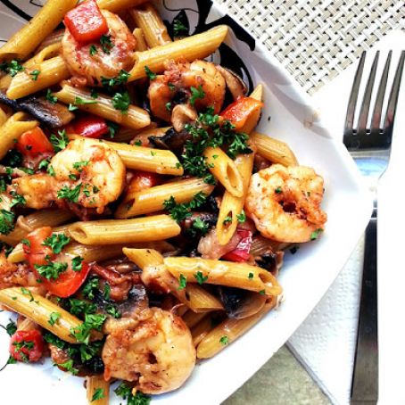 skillet pasta with cajun shrimp