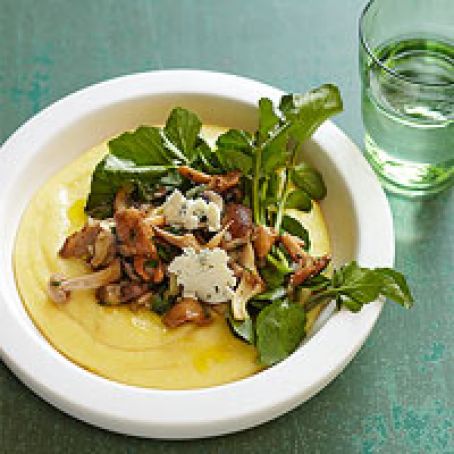 Blue Cheese Polenta with Watercress and Mushrooms (Rachel Ray - June 2013)