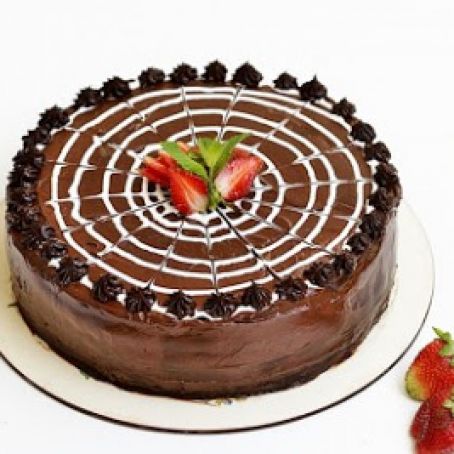 Old Fashioned {Eggless} Layered Chocolate Cake with Balsamic Strawberries & Cream