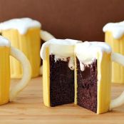 Beer Mug Cupcakes with Baileys Filling