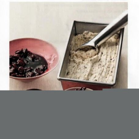 Mascarpone Semifreddo with Cherry-Port Sauce