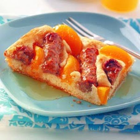 Peach & Sausage Breakfast Squares Recipe
