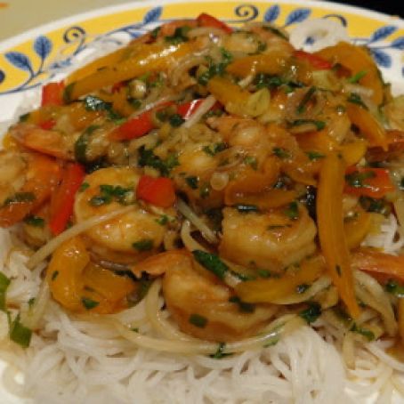 Shrimp and peppers a quick stir fry