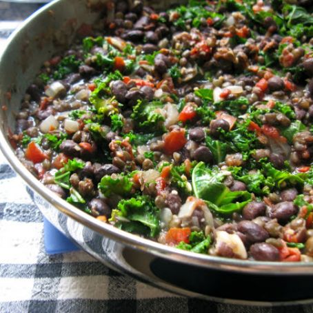 PUY - Bean, Lentil & Kale Bake
