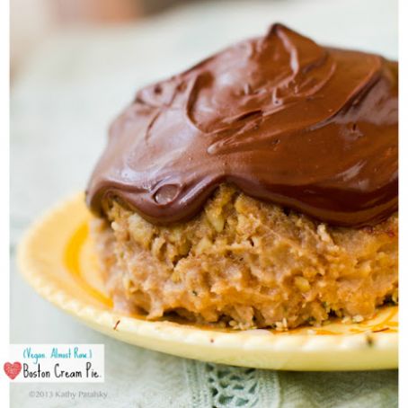 Boston Cream Pie. (Almost Raw. Vegan.) Love to Boston.