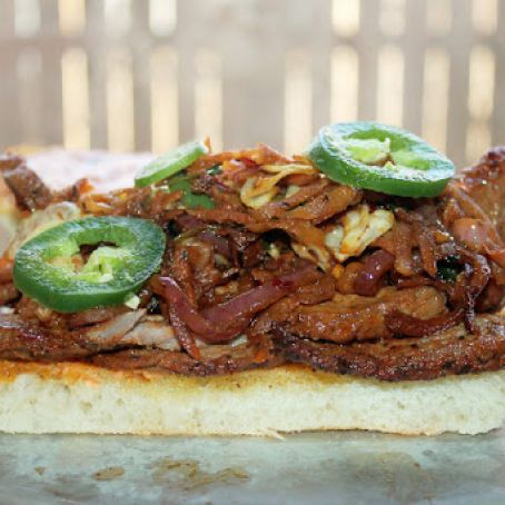 Spicy Creole Banh Mi with Sriracha Mayo - flank steak sandwich