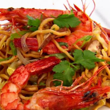 Green Shrimp Lo Mein
