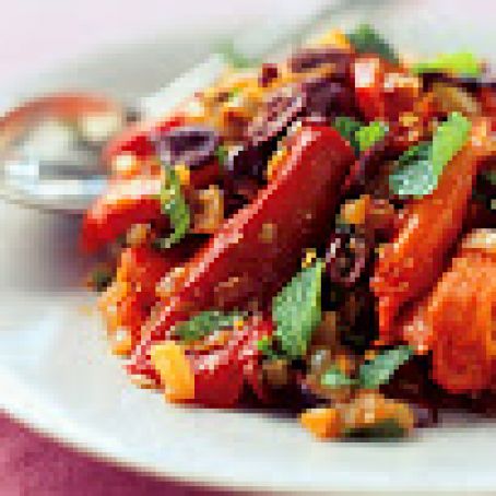 Roasted Red Saffron Peppers