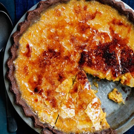 Brûléed Bourbon-Maple Pumpkin Pie