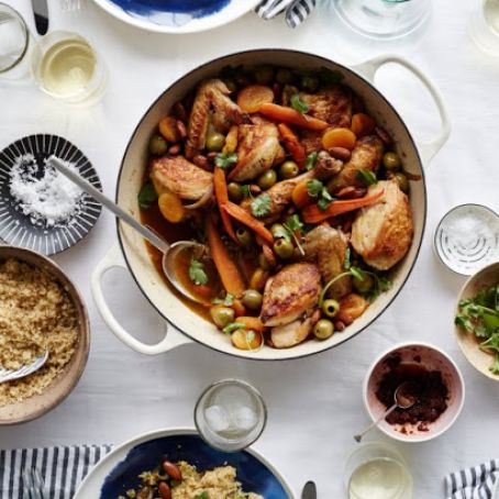 Chicken Tagine with Almonds, Apricots, and Olives