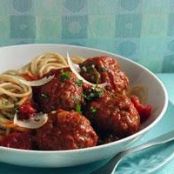 Spicy Parmesan Meatballs with Angel Hair Pasta