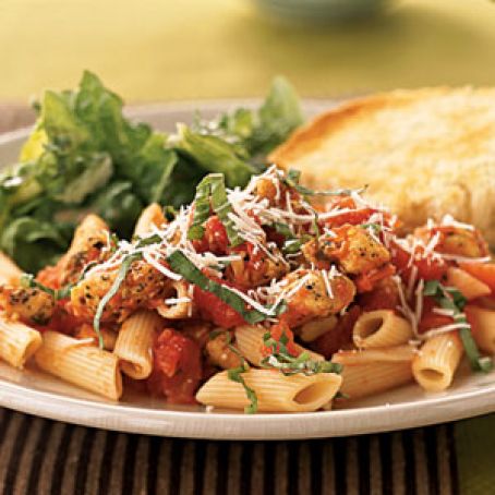 Penne and Chicken Tenderloins with Spiced Tomato Sauce