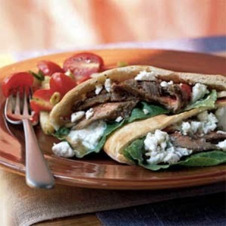Steak Pitas with Dill Sauce, Greek
