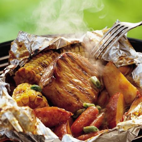 Grilled Honey-Cumin BBQ Pork Packs