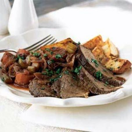 Zinfandel-Braised Beef Brisket w/ Onions & Potatoes