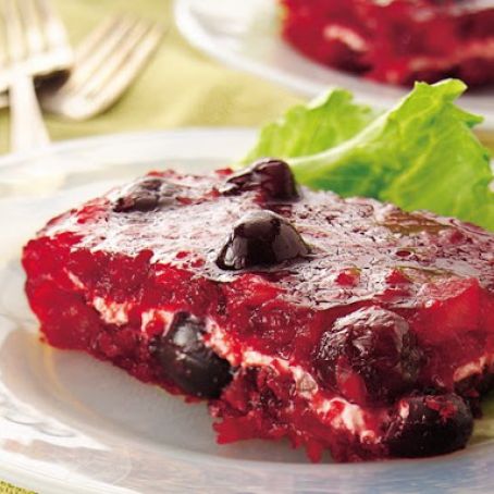 Cherry Cream Cheese Layered Gelatin Salad
