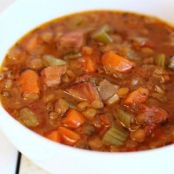 Slow Cooker Lentil & Ham Soup